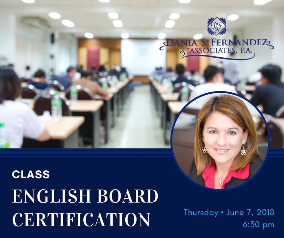 florida condo english certification class